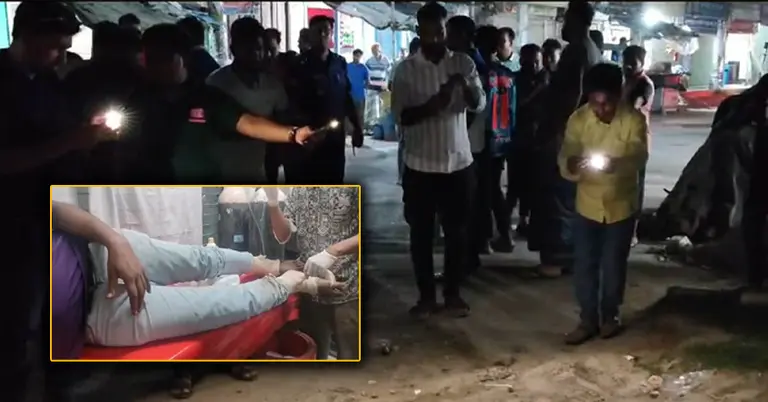 ককটেল বিস্ফোরণের পর স্থানীয়দের ভিড়, ইনসেটে আহত একজন